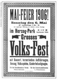 Plakat zur 1.Mai-Feier 1906